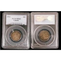 1914 25¢ PCGS MS63,  Dark golden tone and wel