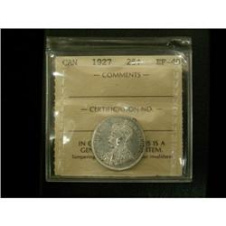 1927 25¢ ICCS EF40, nice key date coin
