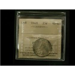 1928 25¢ ICCS MS63, nice lustrous coin