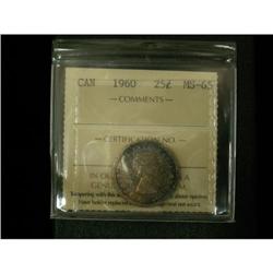 1960 25¢ ICCS MS65, super looking coin