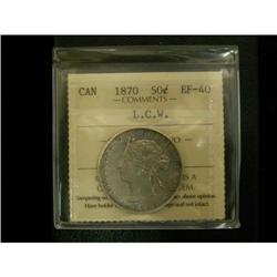 1870 50¢ ICCS EF40, a nice Victorian example.