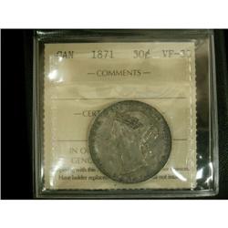 1871 50¢ ICCS VF30 a super problem free coin