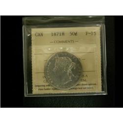 1871H 50¢ ICCS F15, a nice problem free coin