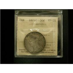 1871H 50¢ ICCS VF20, a better Victorian issue