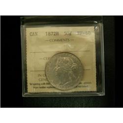 1872H 50¢ ICCS EF40 well struck and lustrous