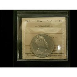 1904 50¢ ICCS F12, a solid key date example