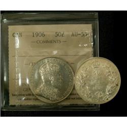 1906 50¢ ICCS AU55, A full white example with