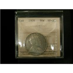 1909 50¢ ICCS VF20 a nice problem free coin