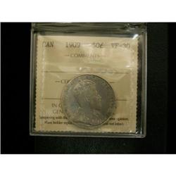 1909 50¢ ICCS VF30 a nice problem free coin