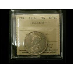 1916 50¢ ICCS EF40, a nice lustrous issue