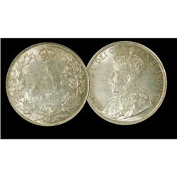 1929 50¢ AU, light golden tone.