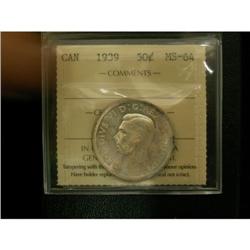 1939 50¢ ICCS MS64, great looking example