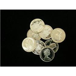 Lot  of  8 Elizabeth 50¢, Includes 1958 (PL),