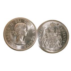 1961 50¢ ICCS MS65, full white and lustrous