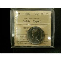1982 50¢ Sm bds, type 2 ICCS MS65, a popular