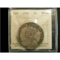 1936 $1 ICCS MS-64, a nice example