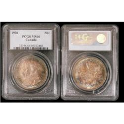 1936 $1  PCGS MS66.  Absolutely sublime tonin
