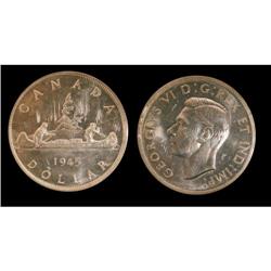 1945 $1 ICCS MS63, super white and lustrous c