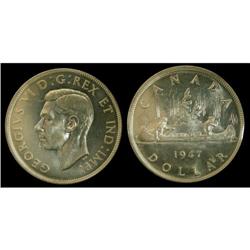 1947 $1 Blunt 7 ICCS MS64PQ, full white and l