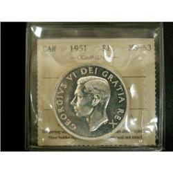 1951 $1 Arnprior ICCS MS63, fully white and l