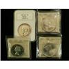 Lot of 4 silver dollars graded;  Includes 195