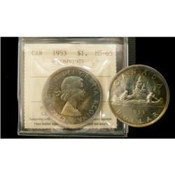 1953 $1 SF ICCS MS65, beautiffully toned coin