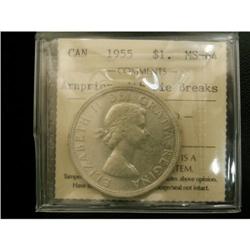 1955 $1 Arnp w/die break ICCS MS64, lightly t