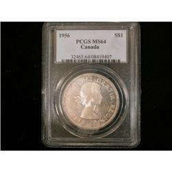1956 $1 PCGS MS64, super example with cameo f