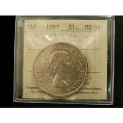 1957 $1 ICCS MS64, a super example with light
