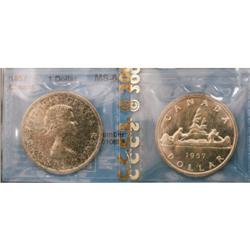 1957 $1 CCCS MS65, a superbly toned example.