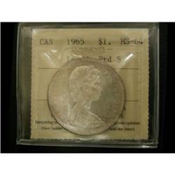 1965 $1 LgBds Ptd5, ICCS MS64, light tone and