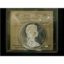 1966 $1 Lg Bds ICCS MS64, designated Cameo