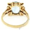 Image 8 : Retro 14kt Yellow Gold 2.18 ctw Aquamarine Solitaire and Synthetic Ruby Ring