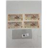 Image 2 : Lot of 4 Bank of Canada 1986 2 Dollar Bank Notes in Great Shape