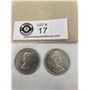 Image 2 : 1961 and 1966 Canadian Silver Fifty Cent Coins