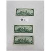 Image 2 : Lot of 3 Canadian 1967 One Dollar Centennial Bank Notes with Serial Numbers