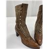 Image 2 : Antique Victorian Button Up Boots in Brown Leather with Lovely Little Mother of Pearl Buttons