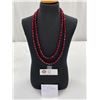 Image 1 : Antique Long Czech Bohemian Faceted Red Glass Necklace