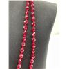 Image 2 : Antique Long Czech Bohemian Faceted Red Glass Necklace