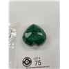 Image 3 : Rough Mineral Polished Emerald Huge 498.60 CT 99.72 Grams 50 x50x 27 mm Heart Cut Brazil Color Enhan