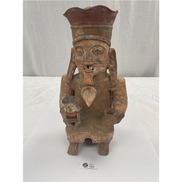 Vintage Inka Clay Sculpture  19.5 Inches Tall