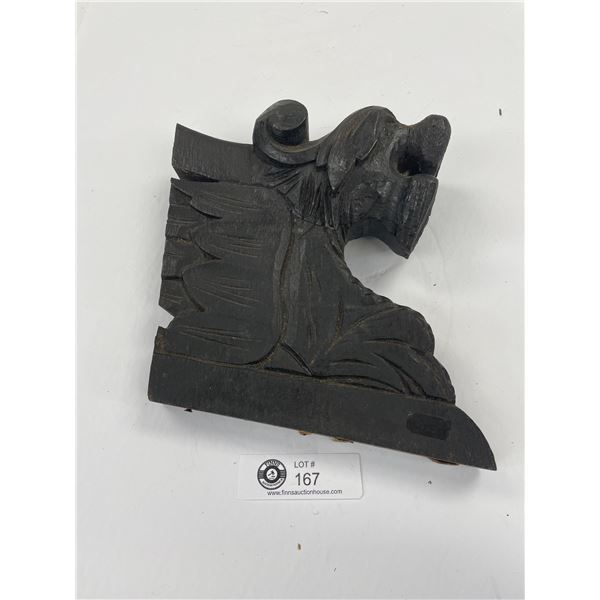 Wooden Chinese Carved Dog 9 Inches Tall