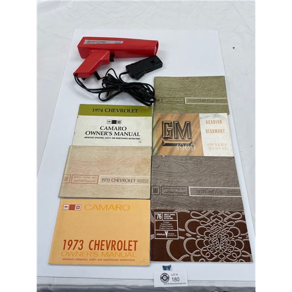 Lot of Vintage Automotive Manuals and a Timing Light