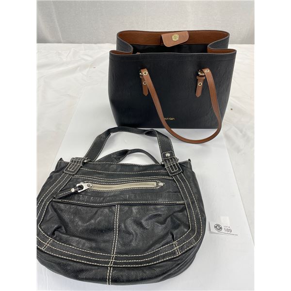 2 Good Quality Hand Bags Signed Fossil and Calvin Klein Tote