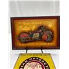 Image 2 : Indian Motorcycle Tin Sign and 3D Indian Motorcycle Framed Picture