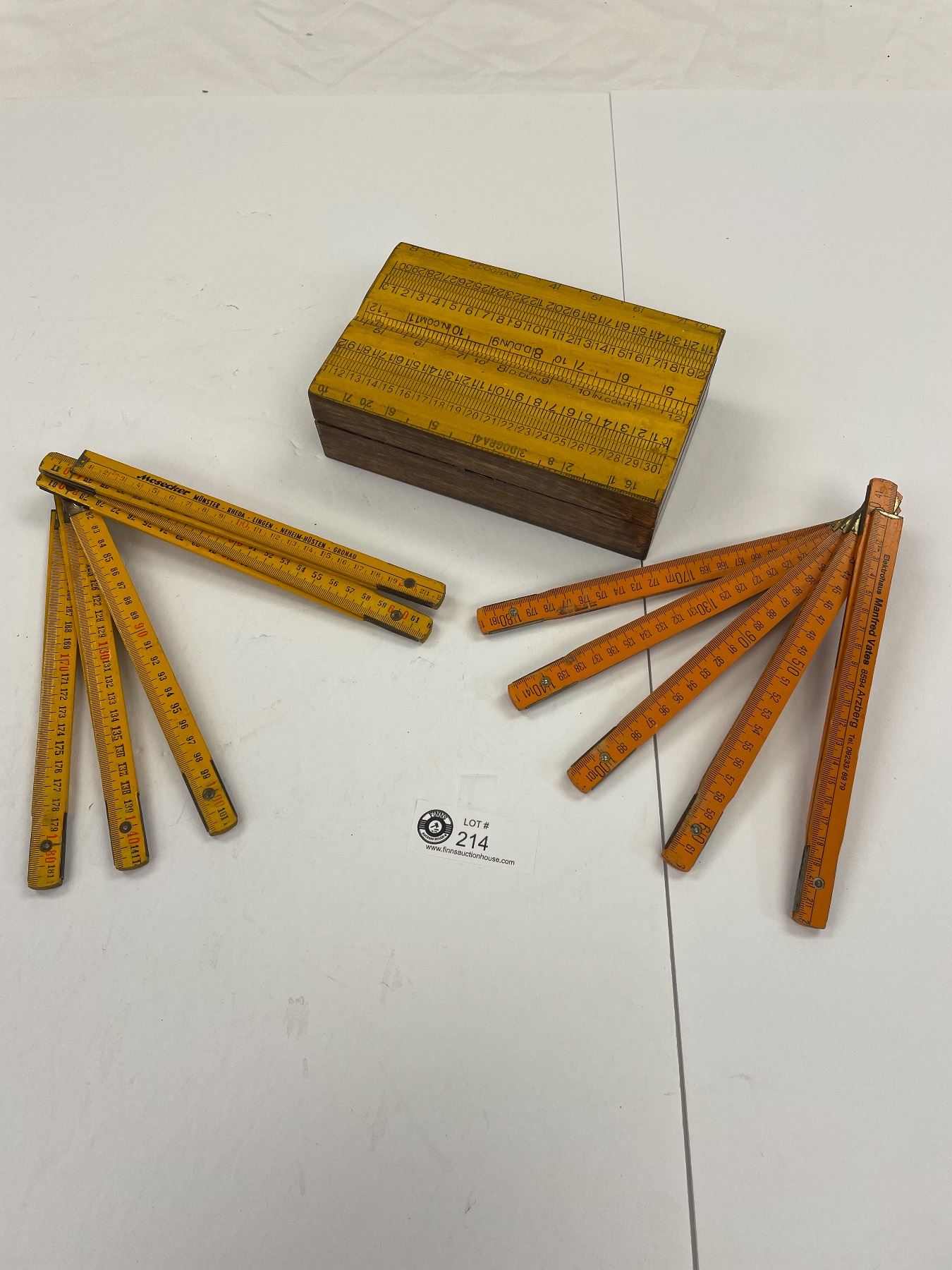 Beautiful Wooden Ruler Box and 2 Quality Folding Wooden Rulers