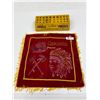 Image 1 : Beautiful Princeton Cloth Banner with Indian Head and Wooden Chisels and Punches Display Great Adver