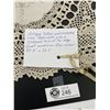 Image 2 : Antique Tatted and Crocheted Linen Tablecloth with Scallopped Trim Ecmu Colored 33.5 x 33.5