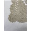 Image 4 : Antique Tatted and Crocheted Linen Tablecloth with Scallopped Trim Ecmu Colored 33.5 x 33.5