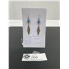 Image 1 : Vintage Turquoise Sterling Silver Feather Earrings Navajo Arizona